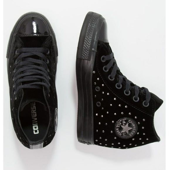 NWT Converse Chuck Wedges Black Velvet - Picture 5 of 8